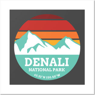 Denali National Park Retro Sticker Posters and Art